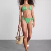 Kockás mintás, banános háromszög alakú bikini felső