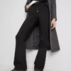 Közepes derékmagasságú pamut bootcut farmer