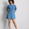 Pamut denim mini egyenes szabású ruha