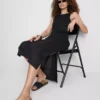 Paula Echevarría ujjatlan, testhezálló, midi-hosszú ruha