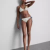 Texturált, citromszínű, oldalt kötős bikini alsó