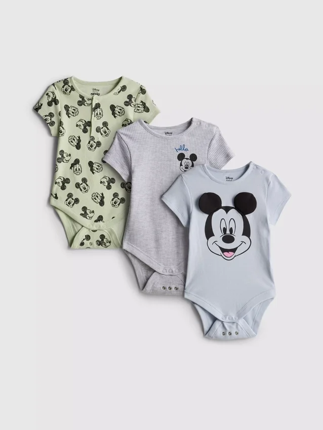 0–18 hónap | 3 db-os csomag Disney Mickey egér és Donald kacsa „Room to Grow” újszülött bodyk