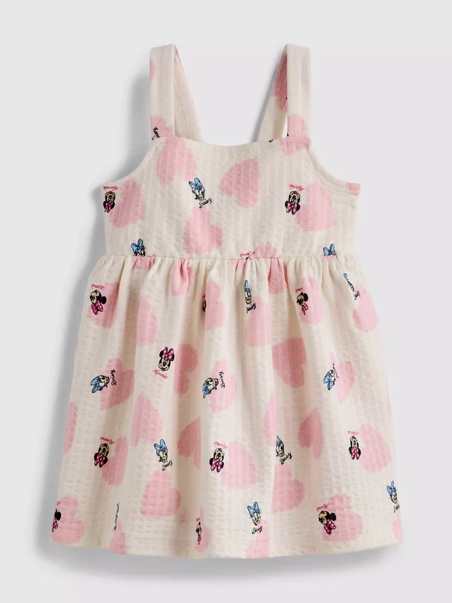 0–36 hónap | Disney Minnie Egér és Daisy Kacsa mintás, texturált smockruha