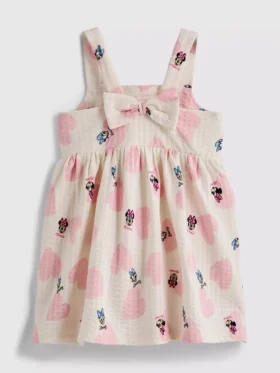 0–36 hónap | Disney Minnie Egér és Daisy Kacsa mintás, texturált smockruha