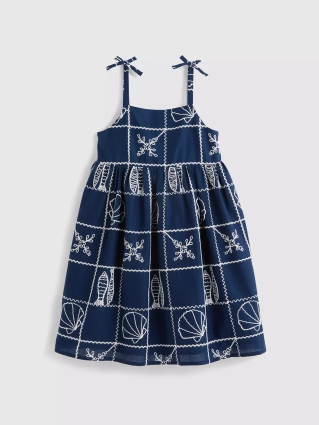 1,5–9 éves | hímzett, spagetti pántos smock ruha