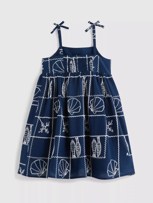 1,5–9 éves | hímzett, spagetti pántos smock ruha