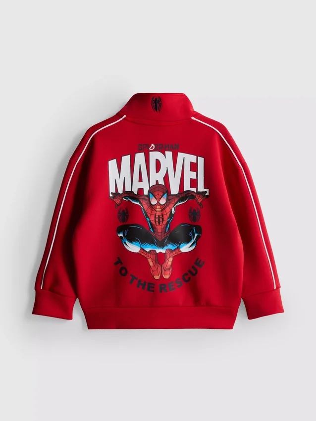 1,5–9 éves korosztály | Marvel Pókember cipzáras, tölcsérnyakú pulóver