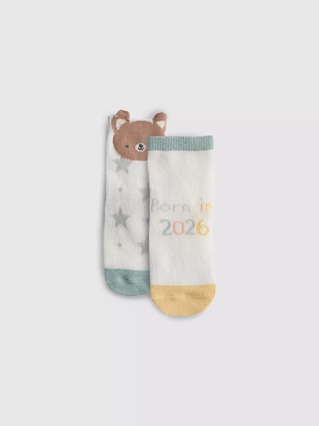 2 db „Born in 2026” zokni