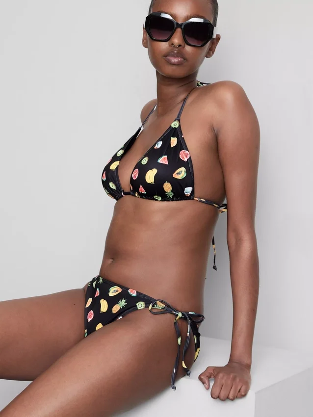 2 db mintás, oldalt kötős bikini alsó