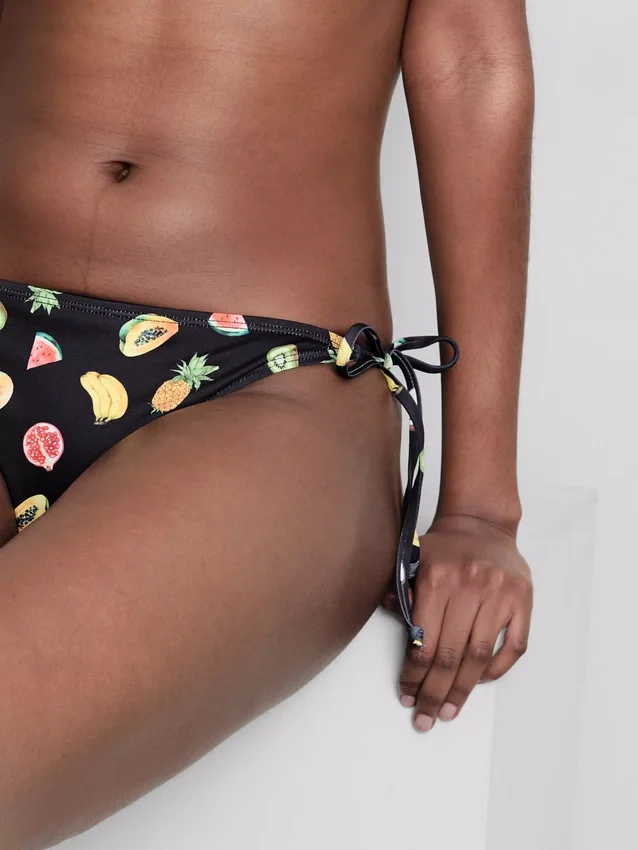 2 db mintás, oldalt kötős bikini alsó