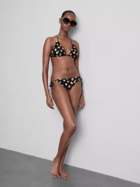 2 db-os nyomtatott háromszög alakú bikini felső
