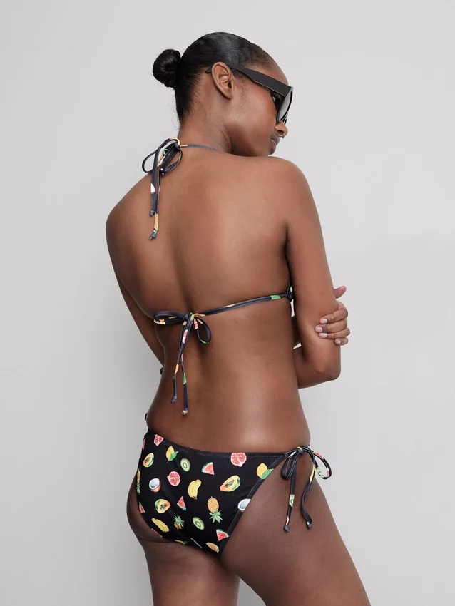 2 db-os nyomtatott háromszög alakú bikini felső