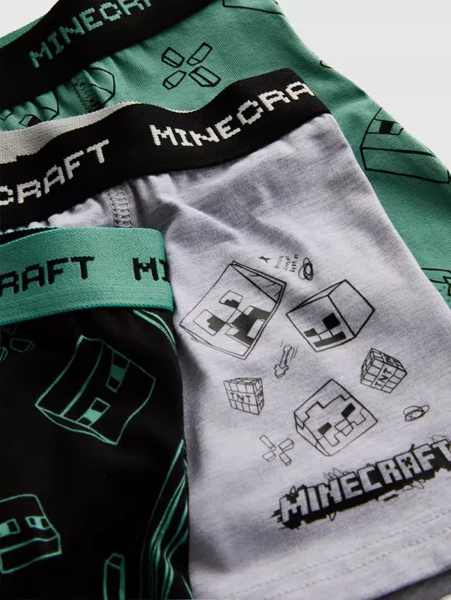 3–15 éves korosztály | 3 db-os Minecraft rövidnadrág-csomag