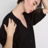 3/4 ujjú, V-nyakú blúz