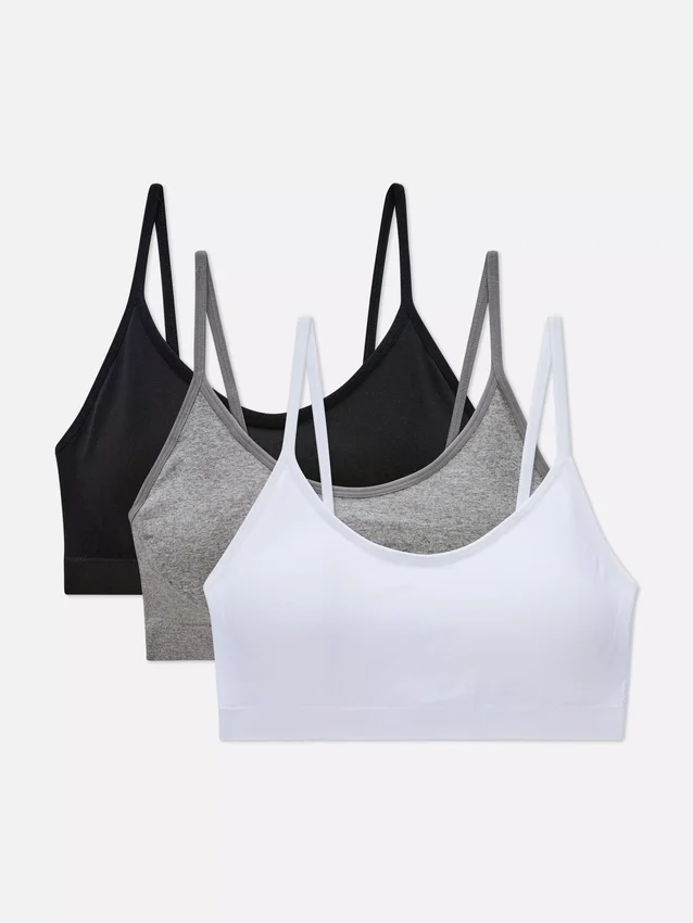 3 darabos csomag drótmentes, rövid ujjú cami bralette