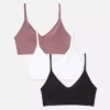 3 darabos, rövid, vállpántos, varratmentes bralette-készlet