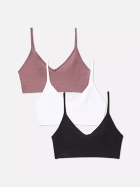 3 darabos, rövid, vállpántos, varratmentes bralette-készlet