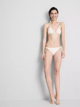 3D-s virágmintás, oldalt kötős bikini alsó