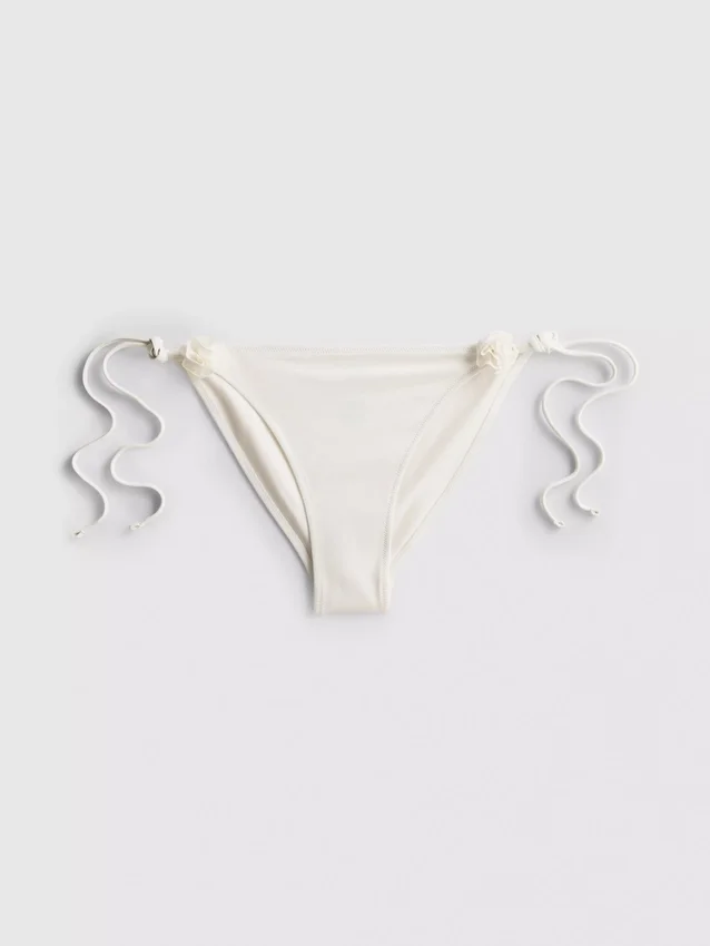 3D-s virágmintás, oldalt kötős bikini alsó