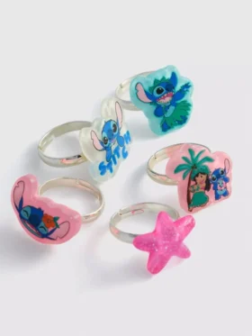 5 darabos Disney Stitch medálos gyűrűk