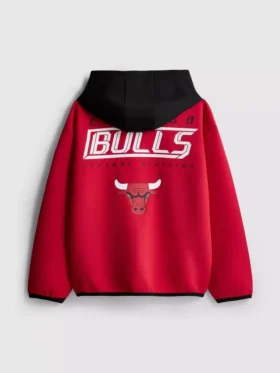 7–15 éves korosztály | NBA Chicago Bulls cipzáras kapucnis pulóver