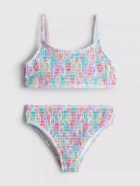7–15 éves korosztály | virágmintás, redős bikini
