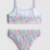 7–15 éves korosztály | virágmintás, redős bikini