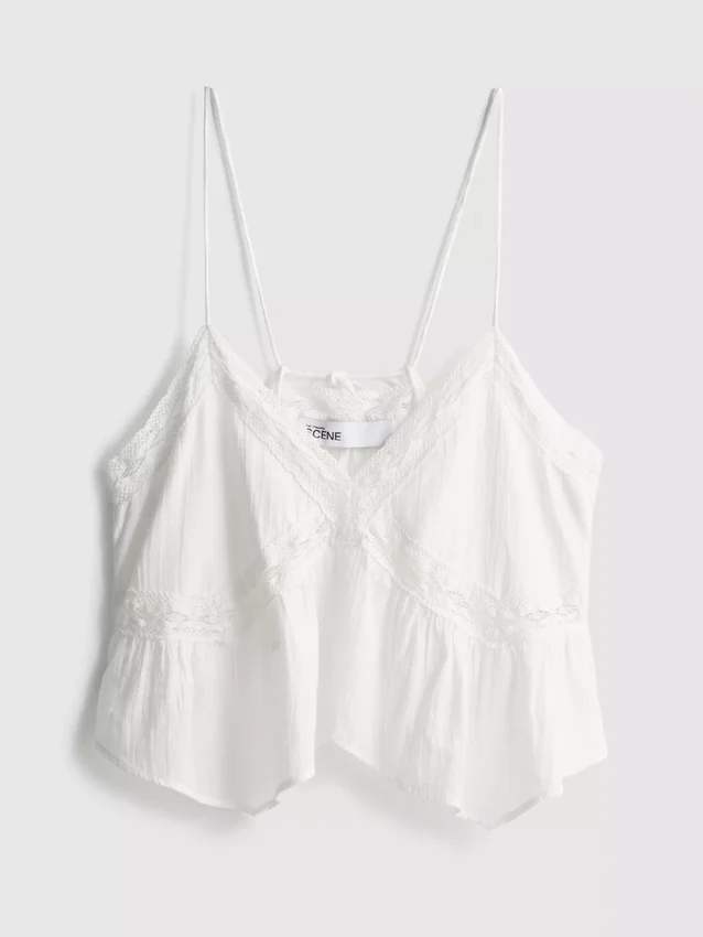A Primark-kollekció | pamut broderie V-nyakú pántos felső