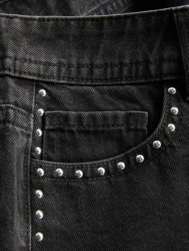 A Primark-kollekció | pamut farmer szegecses mikro rövidnadrág