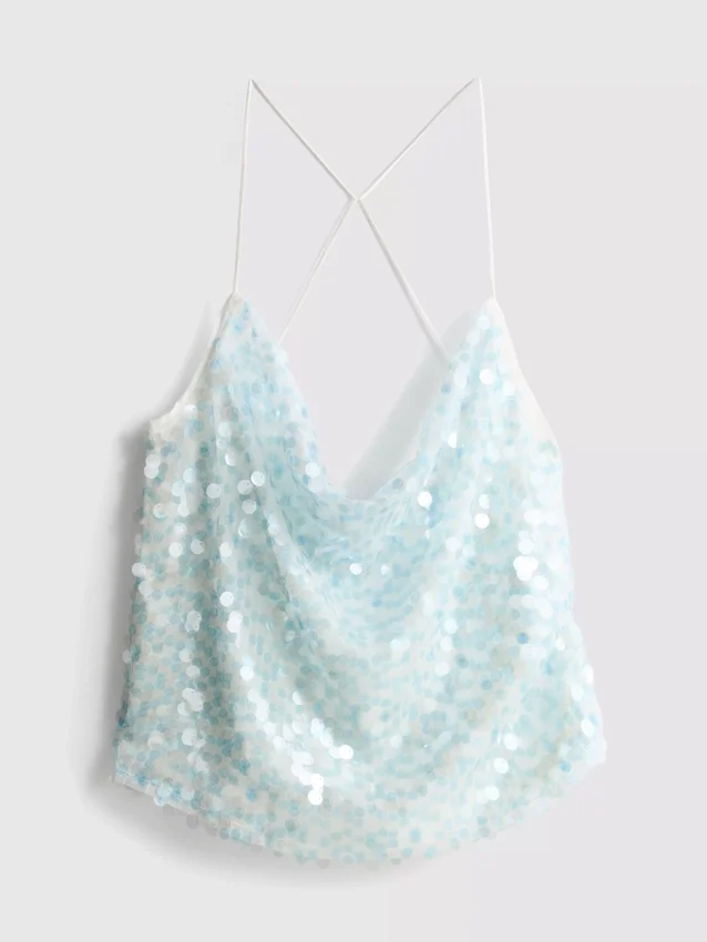 A Primark-kollekció | Pántos, flitteres, csőnyakú felső
