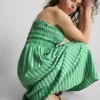 A Primark-kollekció | Ráncolt csíkos bandeau midi ruha