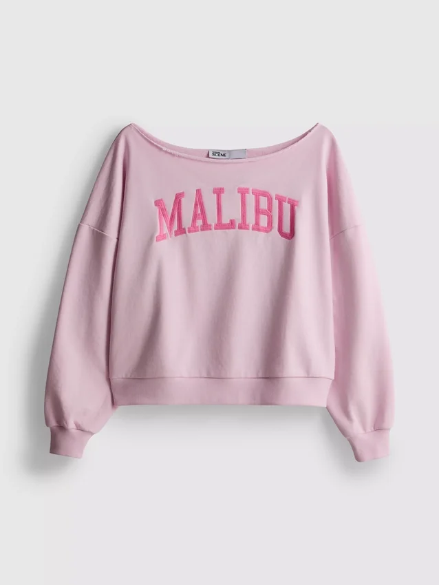 A Primark-kollekció | szlogenes, vállakat szabadon hagyó pulóver