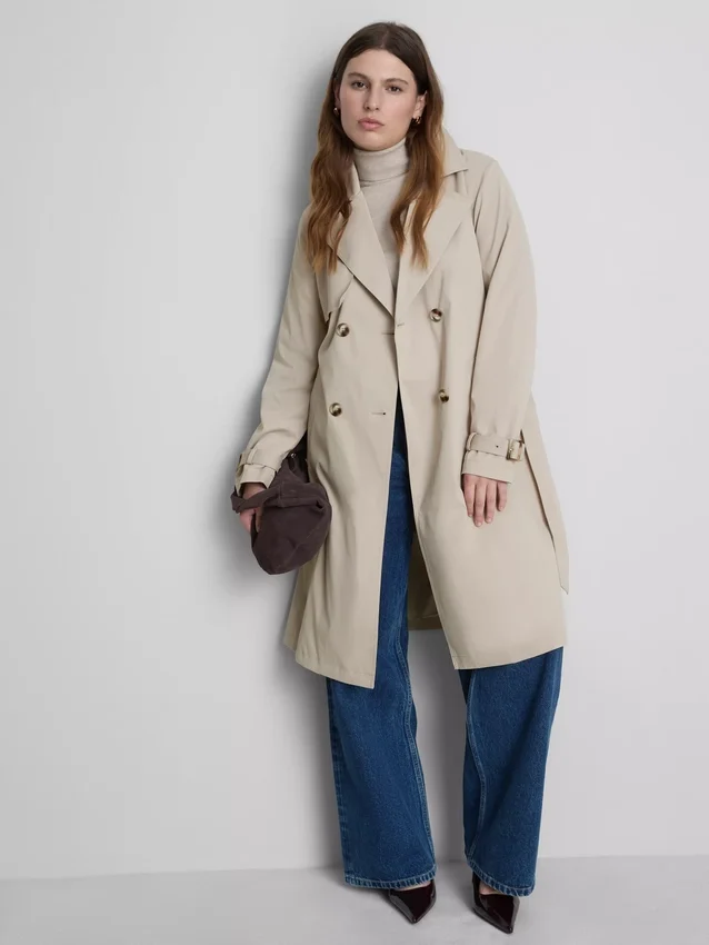 Alapvető, övvel ellátott trenchcoat