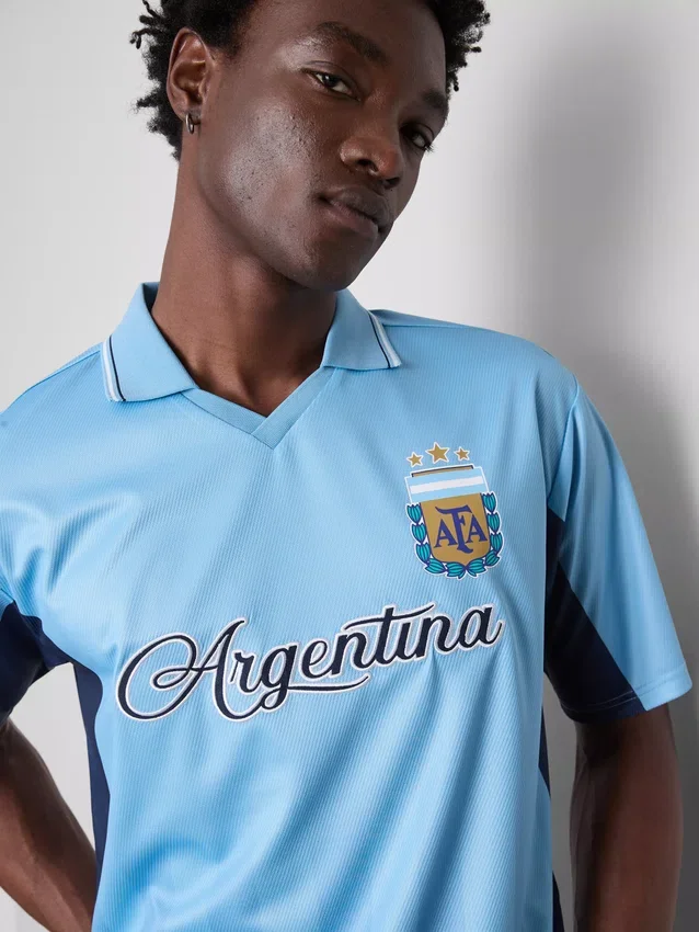 Argentína rövid ujjú hálós póló