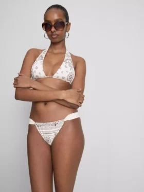 Bandana-mintás, nyakpántos bikini felső