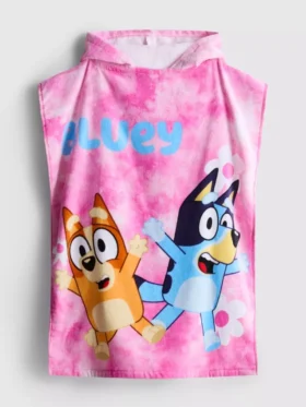 Bluey kapucnis frottír poncsó