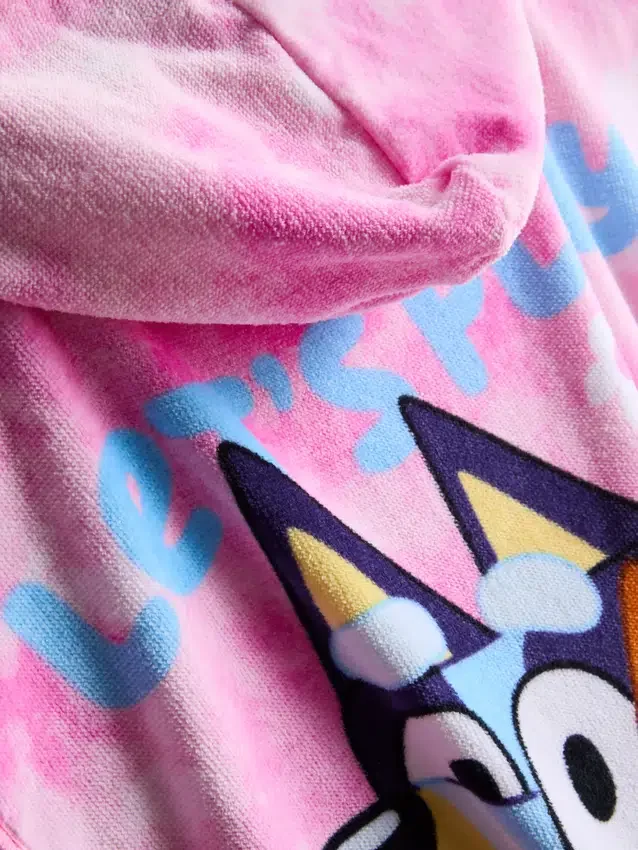 Bluey kapucnis frottír poncsó