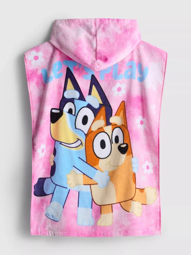 Bluey kapucnis frottír poncsó