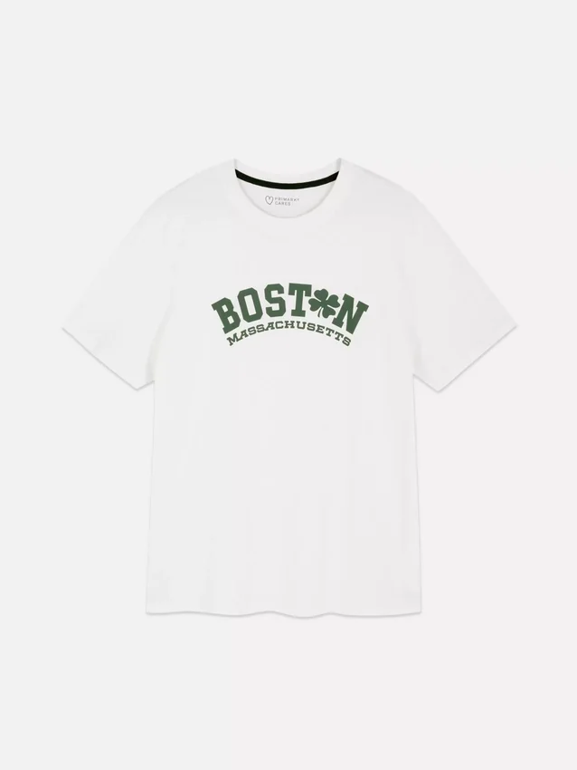Boston-nyomtatott póló