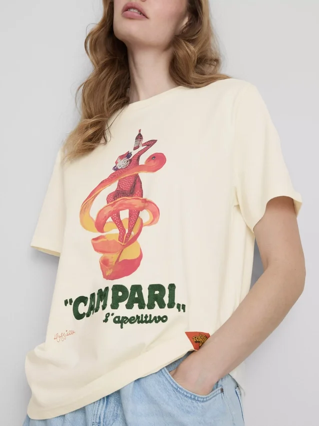Campari pamut, kerek nyakú póló