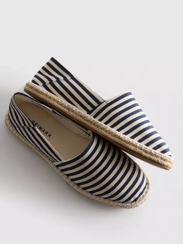 Csíkos, felhúzható espadrill