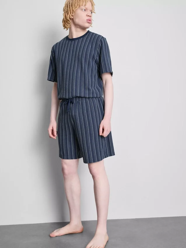 Csíkos pizsamás rövidnadrág
