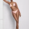 Csíkos tengeri csillag mintás háromszög alakú bikini felső
