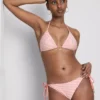 Csíkos tengeri csillag mintás háromszög alakú bikini felső