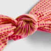 Csomós részletekkel díszített csíkos bandeau bikini felső