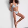 Daisy-szegélyes kockás háromszög alakú bikini felső