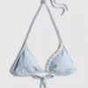 Daisy-szegélyes kockás háromszög alakú bikini felső