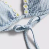Daisy-szegélyes kockás háromszög alakú bikini felső