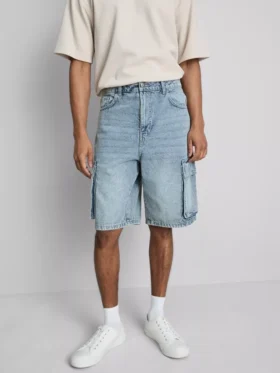 Denim cargo rövidnadrág