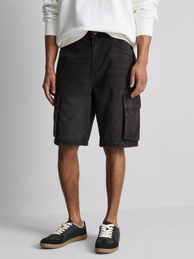 Denim cargo rövidnadrág